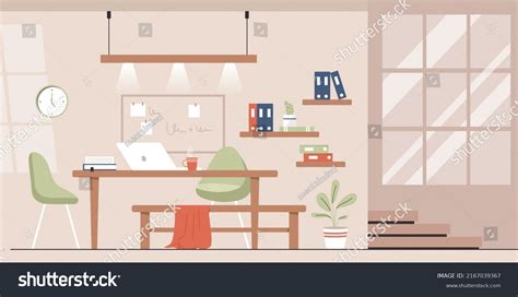 Home Office Background Stylish Interior Room Stock Vector (Royalty Free ...