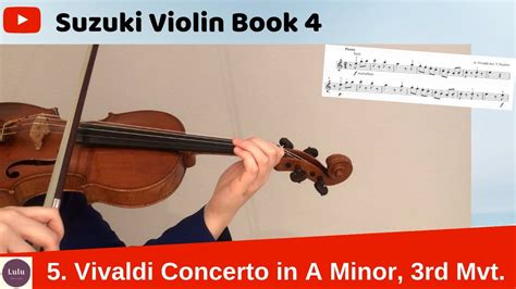 Vivaldi Violin Concerto In A Minor Op No Rd Mvt Suzuki Violin