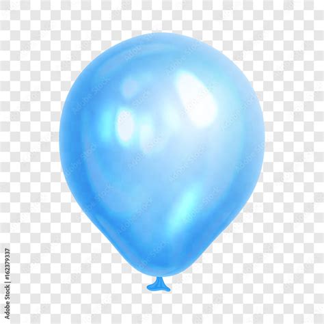 Realistic Blue Balloon Isolated On Transparent Background Balloon For