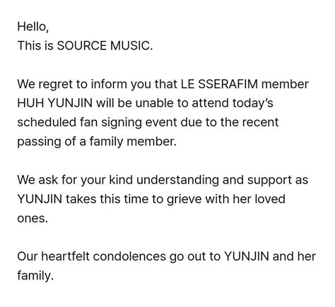 Le Sserafim Today On Twitter Info Huhyunjin Will Not Attend