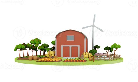 Ferme De Dessin Animé Avec Grange 18757123 Png