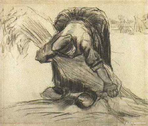 农妇捡起一捆谷子 Peasant Woman Picking Up a Sheaf of Grain 1885 Nunen