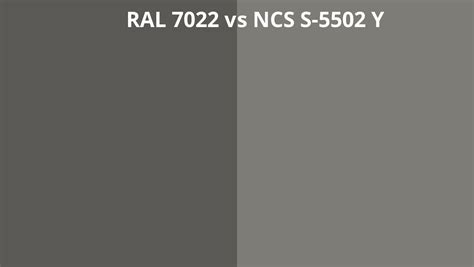 Ral 7022 Vs Ncs S 5502 Y Ral Colour Chart Uk