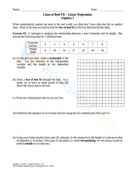 Free Regression Line Worksheet Download Free Regression Line Worksheet Png Images Free