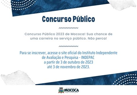 Oportunidade Vista Concurso P Blico Da Prefeitura De Mococa