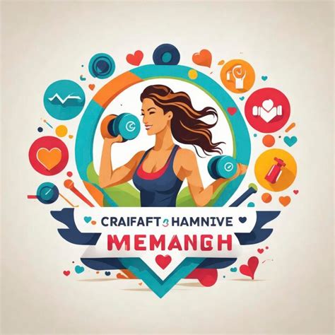 Premium AI Image | Fitness and Health Theme Flat Design Vector Logo