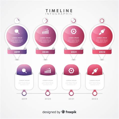 Plantilla De Infograf A Moderna L Nea De Tiempo Colorida Vector Gratis