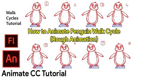 Penguin Walk Adobe Animate Animation Tutorial Penguins D Rough