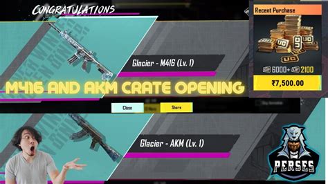 Guaranteed M416 And Akm Glacier Skins For Just 7500 Winter Crate