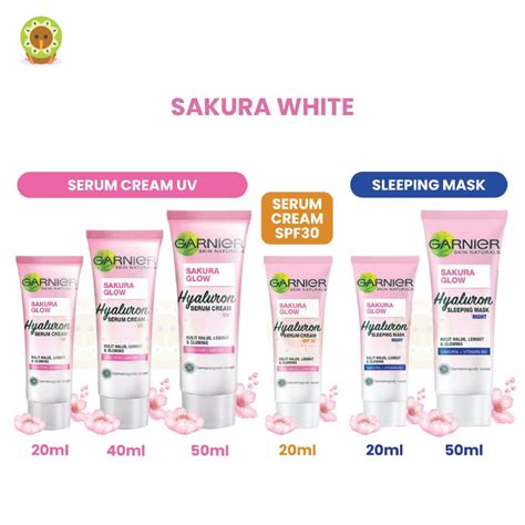 Jual Garnier Sakura White Whitening Serum Cream Pinkish Glow Sleeping