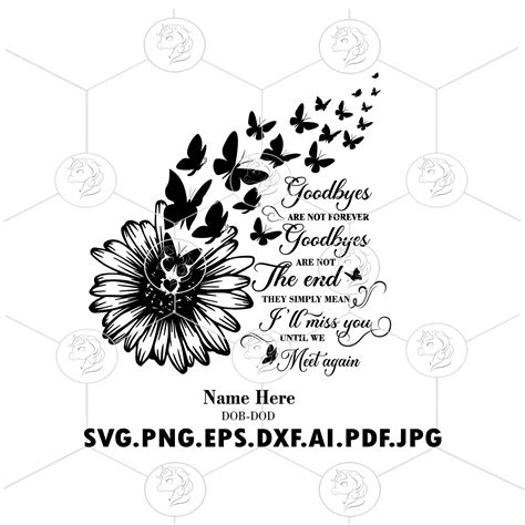 Goodbyes Are Not Forever Svg Flying Butterflies From Etsy Canada