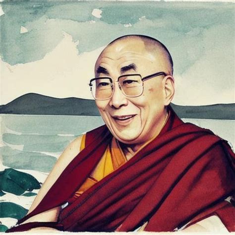 Dalai Lama Smiling In The Style Of Winslow Homer