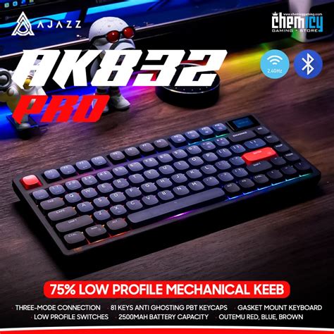 Jual Ajazz Ak Pro Low Profile Wireless Mehcanical Gaming Keyboard