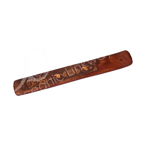 Wholesale Acacia Wood Laser Engraved Dragon Incense Holder