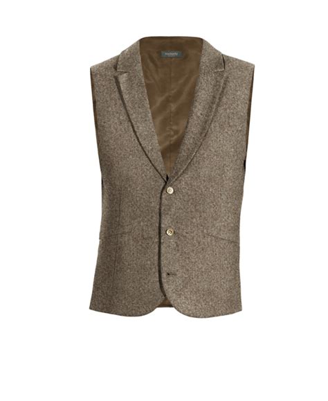 Chaleco Formal De Tweed Marr N Claro Rustic Con Solapa