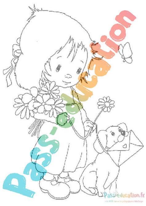 Coloriage gratuit Petite fille PDF à imprimer