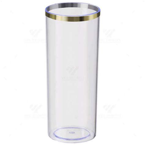 Copo Long Drink Transparente Borda Dourada Ml R Unidade