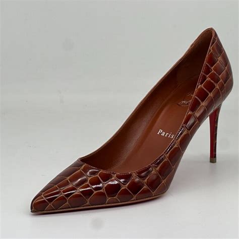 Christian Louboutin Shoes Christian Louboutin Kate 85 Crock Calf Ali Leather Heels Pumps