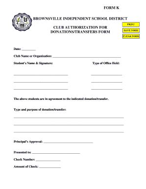 Fillable Online Bisd Club Authorization For Fax Email Print Pdffiller