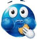 Blue emoji eating cookie, cookie , emoji , blue , meme - Free PNG - PicMix