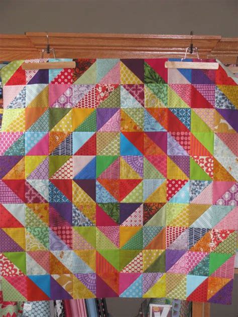 Colorful Scrappy Hst Quilt Scrappy Quilt Patterns Scrappy Quilts Easy Quilts Half Square