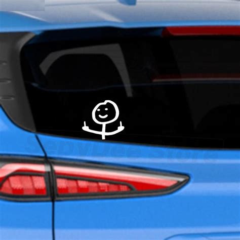 Reflective Cartoon Middle Finger Car Sticker Personality Vinyl Decal