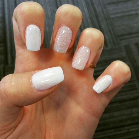 Sns Manicure White And Glitter Love This Sns Nails Colors