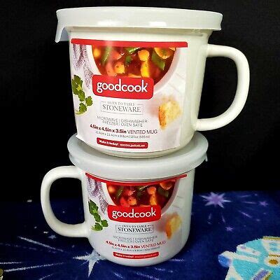 Good Cook Vented Soup Mugs Oz White Vent Microwave Oven Freezer