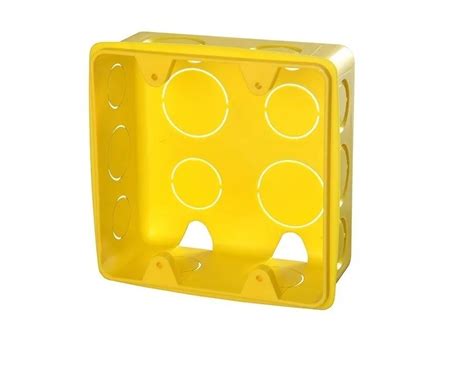 Caixinha De Luz Pvc 4x4 Embutir reforçada cor Amarelo 12 unidades