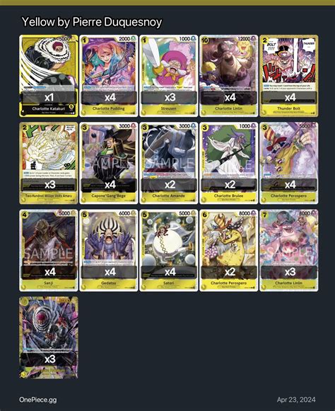 Yellow by Pierre Duquesnoy One Piece Card Game Deck | One Piece Card Game