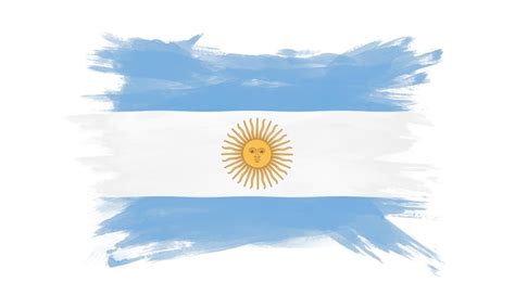 Trazo De Pincel De Bandera Argentina Bandera Nacional Sobre Fondo