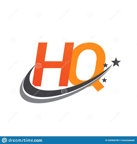 Letra Inicial Hq Logotype Nome Da Empresa Colorida Laranja E Design