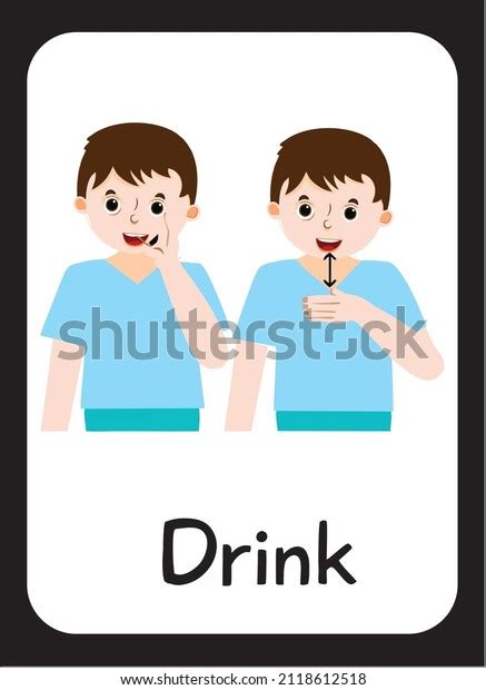 American Sign Language Asl Drink Stock Illustration 2118612518 ...