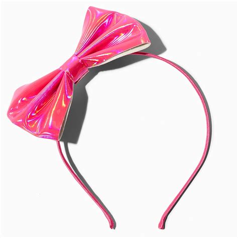 Claire S Pink Holographic Side Bow Headband Hamilton Place