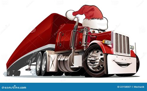 Vector Cartoon Christmas Truck Stock Vector Illustration Of National