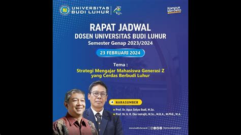 Rapat Koordinasi Dosen Universitas Budi Luhur Semester Genap Tahun