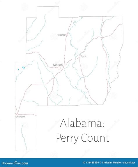 Map of Perry County in Alabama Stock Vector - Illustration of geography ...