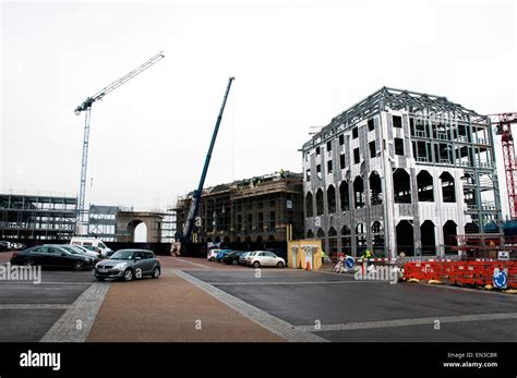 Construction site and cranes in Poundbury, Prince Charles' development ...