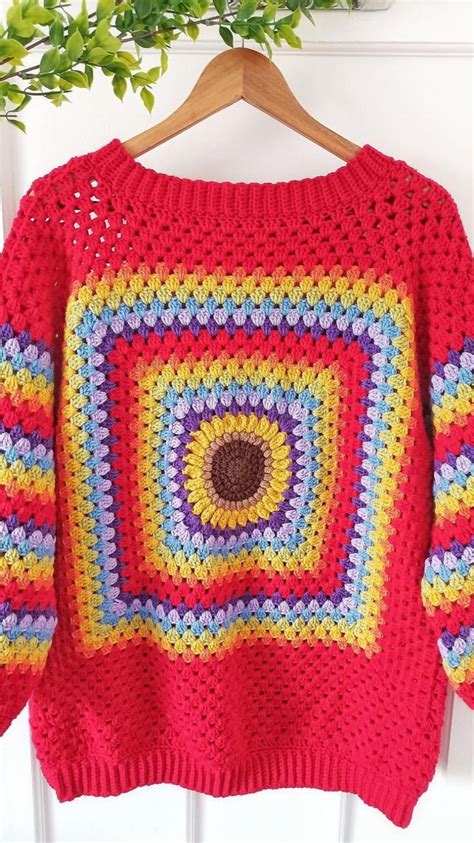 Sunflower Granny Sweater Crochet Pattern By BabyCrochetDesigns