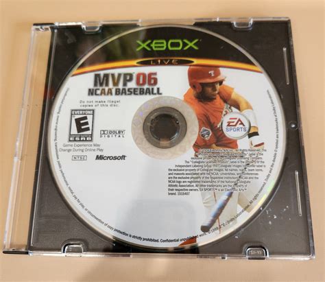 Mvp 06 Ncaa Baseball For Microsoft Xbox 2006 Disk Only Tested No