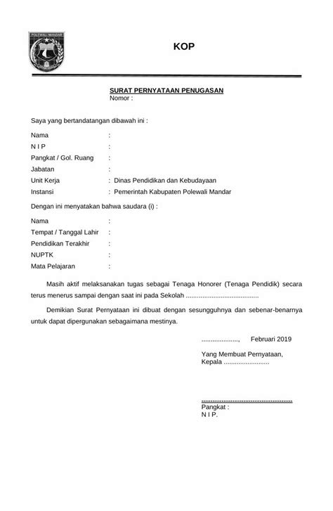 Pdf Surat Pernyataan Penugasan Bkpp Polmankab Go Idbkpp Polmankab