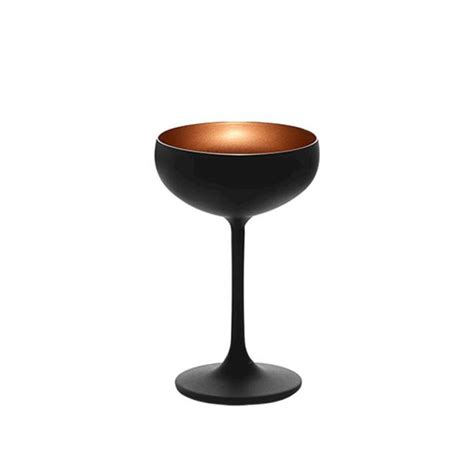 Olympic Stolzle Champagne Cup In Two Tone Black And Bronze Glass Cl 23