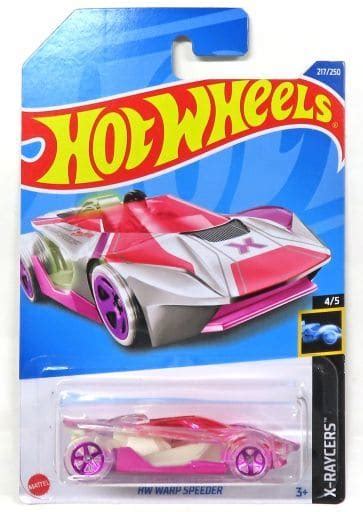 TH 1 64 HW WARP SPEEDER White X Pink Hot Wheels X RAYCERS HCY02