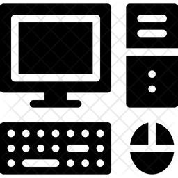 Computer Set Icon - Download in Glyph Style