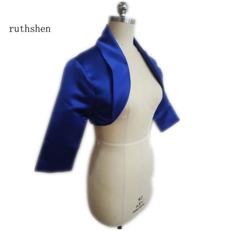 Ruthshen Royal Blue Frauen Satin Hochzeit Jacke Herbst Neue Drei Quater