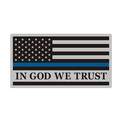 Thin Blue Line In God We Trust American Subdued Flag Decal Sticker Rh V3 Rotten Remains