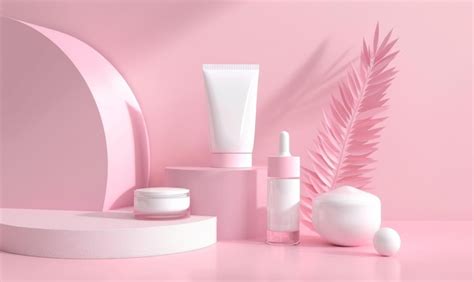 Premium Photo Cosmetic Beauty Products On Pink Background