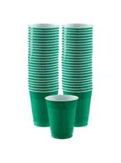 BOGO Festive Green Plastic Cups 50ct 16oz - Party City