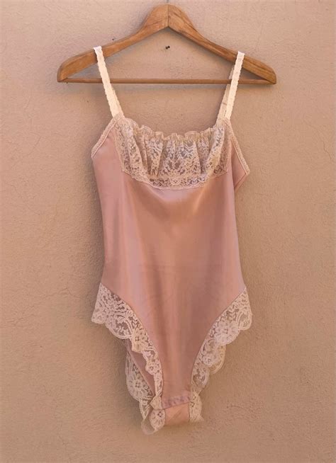 1960 S Vintage Silk Dusty Pink Teddy Lingerie Women S Small Intimates