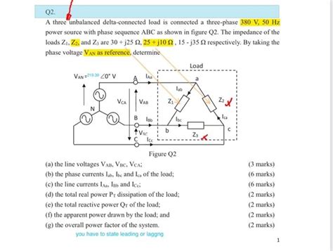 Solved Q A Three Unbalanced Delta Connected Load Is Chegg